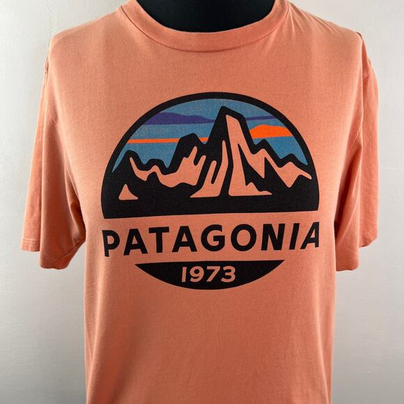 PATAGONIA Orange Top Organic Cotton Crew Neck Regular Pullover Tee Sz XS X-Small - Picture 3 of 10